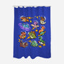 Space Dinosaurs-None-Polyester-Shower Curtain-GoshWow
