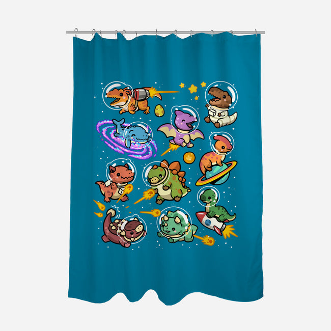 Space Dinosaurs-None-Polyester-Shower Curtain-GoshWow