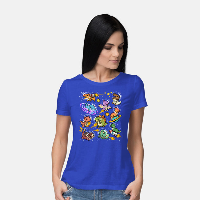 Space Dinosaurs-Womens-Basic-Tee-GoshWow