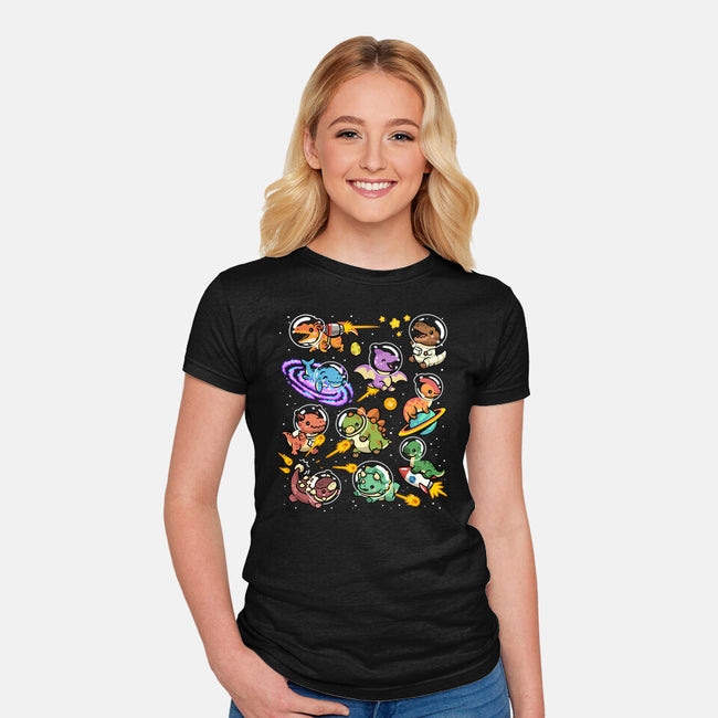 Space Dinosaurs-Womens-Fitted-Tee-GoshWow