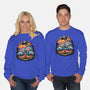 Blue Tiger Pumpkin-Unisex-Crew Neck-Sweatshirt-glitchygorilla