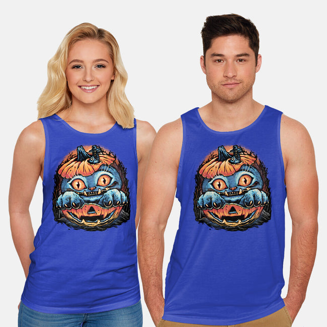 Blue Tiger Pumpkin-Unisex-Basic-Tank-glitchygorilla