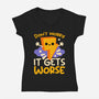 It Does Get Worse-Womens-V-Neck-Tee-NemiMakeit