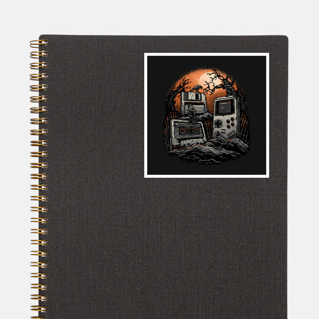 Retro Graveyard-None-Glossy-Sticker-glitchygorilla