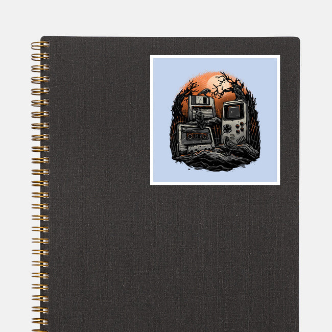 Retro Graveyard-None-Glossy-Sticker-glitchygorilla
