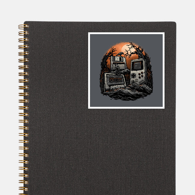 Retro Graveyard-None-Glossy-Sticker-glitchygorilla