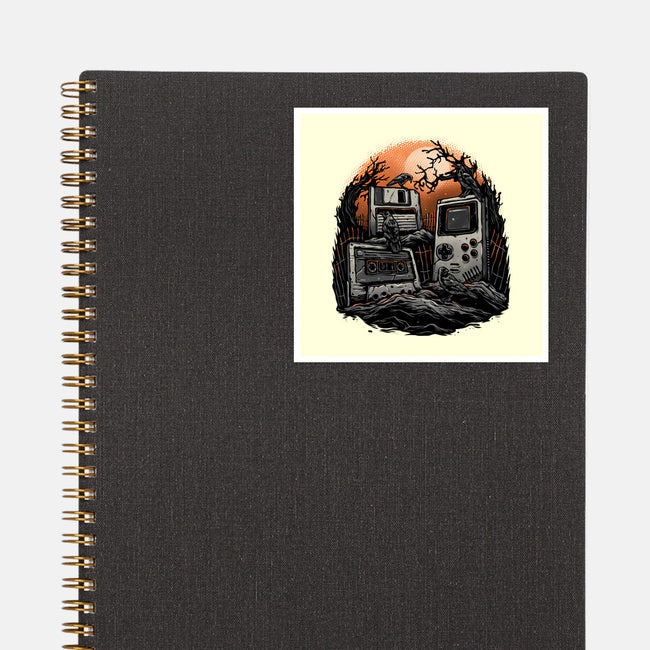 Retro Graveyard-None-Glossy-Sticker-glitchygorilla