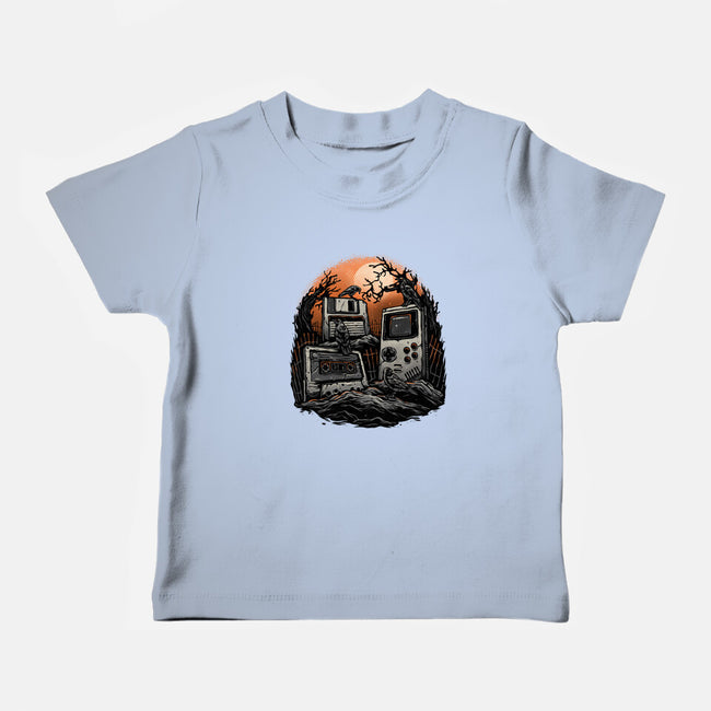 Retro Graveyard-Baby-Basic-Tee-glitchygorilla