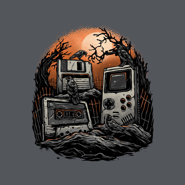 Retro Graveyard-Mens-Heavyweight-Tee-glitchygorilla