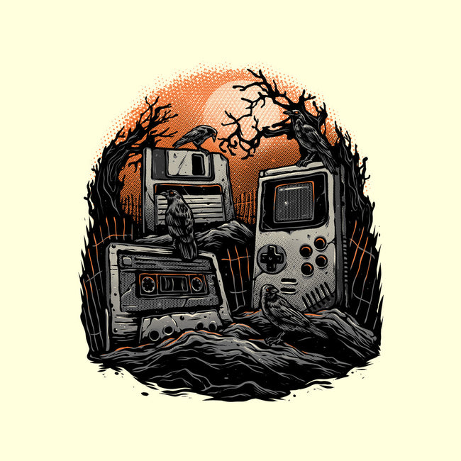 Retro Graveyard-None-Polyester-Shower Curtain-glitchygorilla