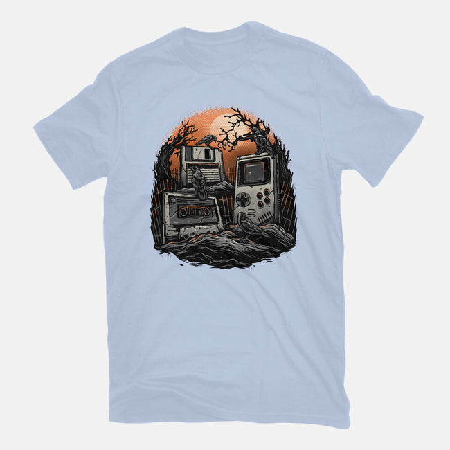 Retro Graveyard-Mens-Heavyweight-Tee-glitchygorilla