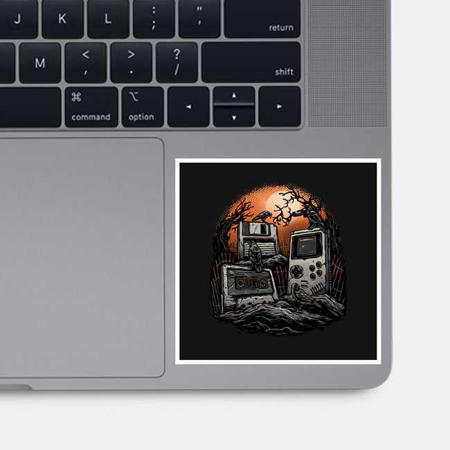 Retro Graveyard-None-Glossy-Sticker-glitchygorilla