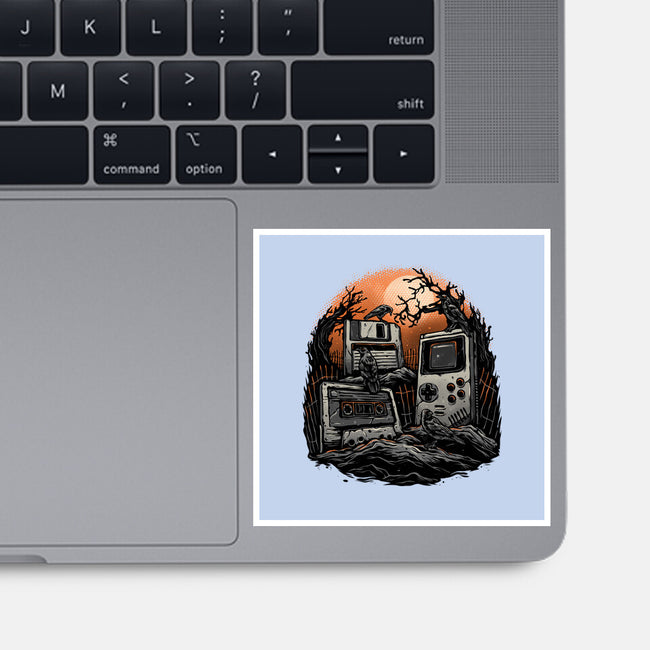 Retro Graveyard-None-Glossy-Sticker-glitchygorilla