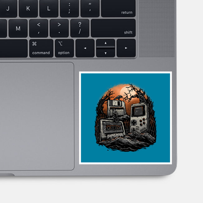 Retro Graveyard-None-Glossy-Sticker-glitchygorilla