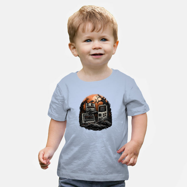 Retro Graveyard-Baby-Basic-Tee-glitchygorilla