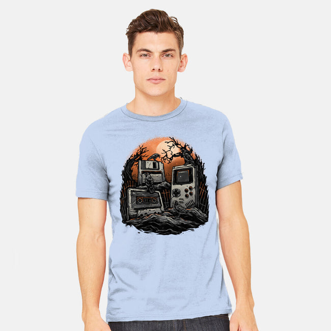 Retro Graveyard-Mens-Heavyweight-Tee-glitchygorilla