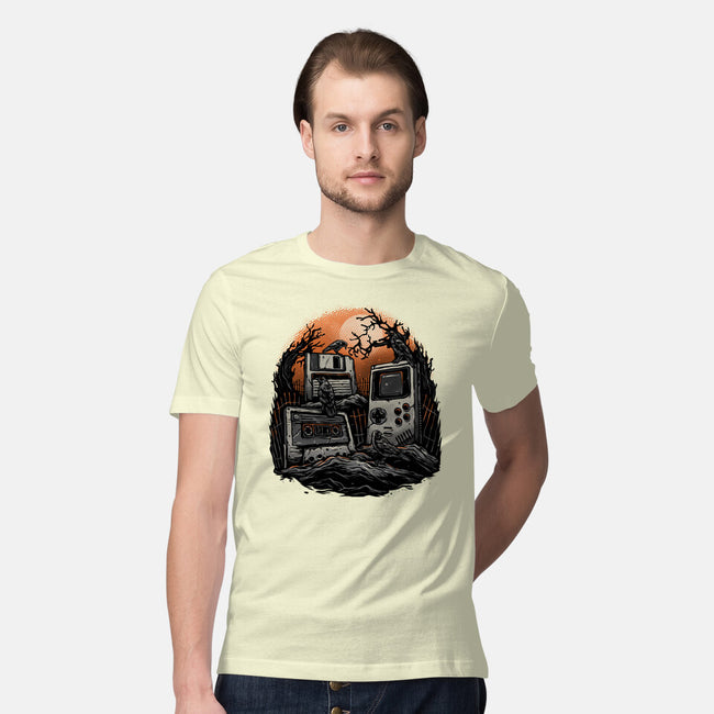 Retro Graveyard-Mens-Premium-Tee-glitchygorilla