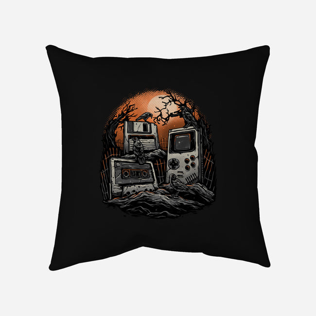 Retro Graveyard-None-Removable Cover w Insert-Throw Pillow-glitchygorilla