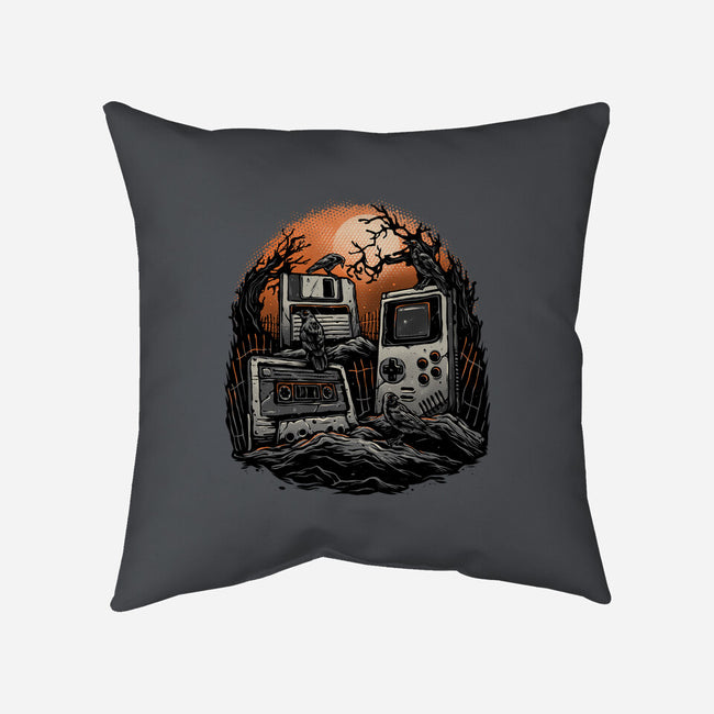 Retro Graveyard-None-Removable Cover w Insert-Throw Pillow-glitchygorilla