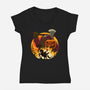 Galloping Hessian-Womens-V-Neck-Tee-rmatix