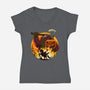 Galloping Hessian-Womens-V-Neck-Tee-rmatix