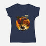 Galloping Hessian-Womens-V-Neck-Tee-rmatix