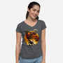 Galloping Hessian-Womens-V-Neck-Tee-rmatix