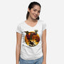 Galloping Hessian-Womens-V-Neck-Tee-rmatix