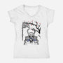 The Knight Sumi-E-Womens-V-Neck-Tee-Astrobot Invention
