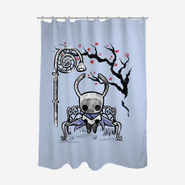 The Knight Sumi-E-None-Polyester-Shower Curtain-Astrobot Invention
