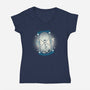 Hourglass Cat-Womens-V-Neck-Tee-Freecheese