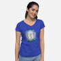 Hourglass Cat-Womens-V-Neck-Tee-Freecheese