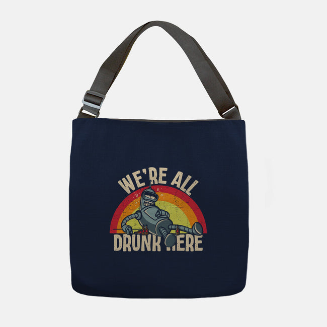 We're All Drunk Here-None-Adjustable Tote-Bag-turborat14