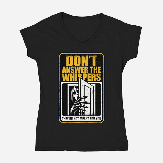 Horror Signs Whisper Darkness-Womens-V-Neck-Tee-Studio Mootant