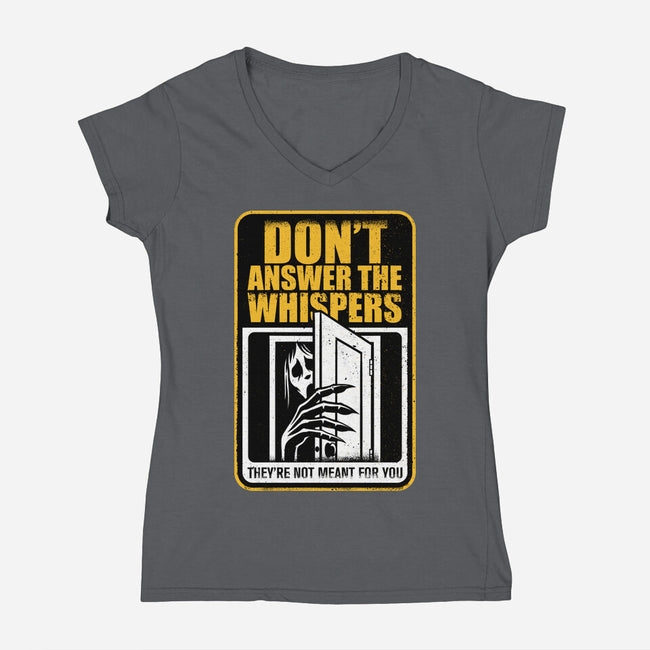 Horror Signs Whisper Darkness-Womens-V-Neck-Tee-Studio Mootant