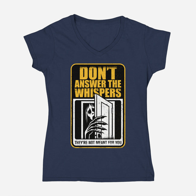Horror Signs Whisper Darkness-Womens-V-Neck-Tee-Studio Mootant