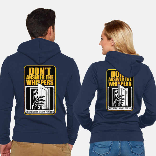 Horror Signs Whisper Darkness-Unisex-Zip-Up-Sweatshirt-Studio Mootant