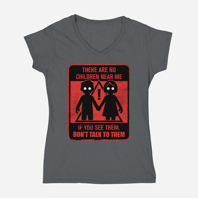 Horror Signs Shadow Children-Womens-V-Neck-Tee-Studio Mootant