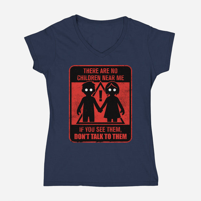 Horror Signs Shadow Children-Womens-V-Neck-Tee-Studio Mootant
