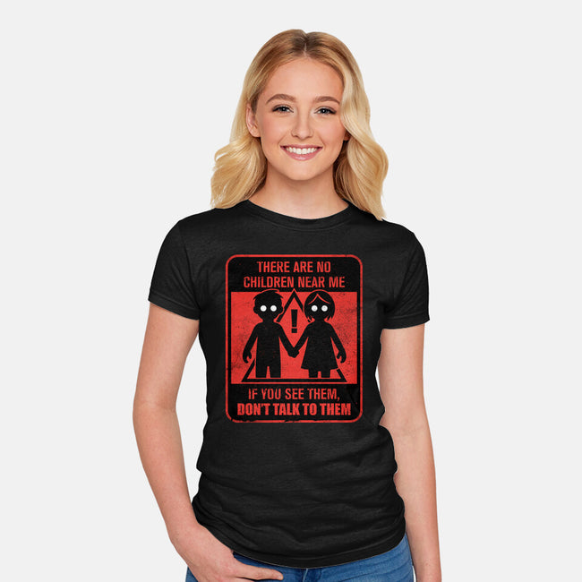 Horror Signs Shadow Children-Womens-Fitted-Tee-Studio Mootant