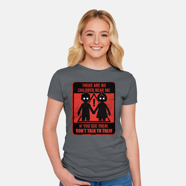 Horror Signs Shadow Children-Womens-Fitted-Tee-Studio Mootant