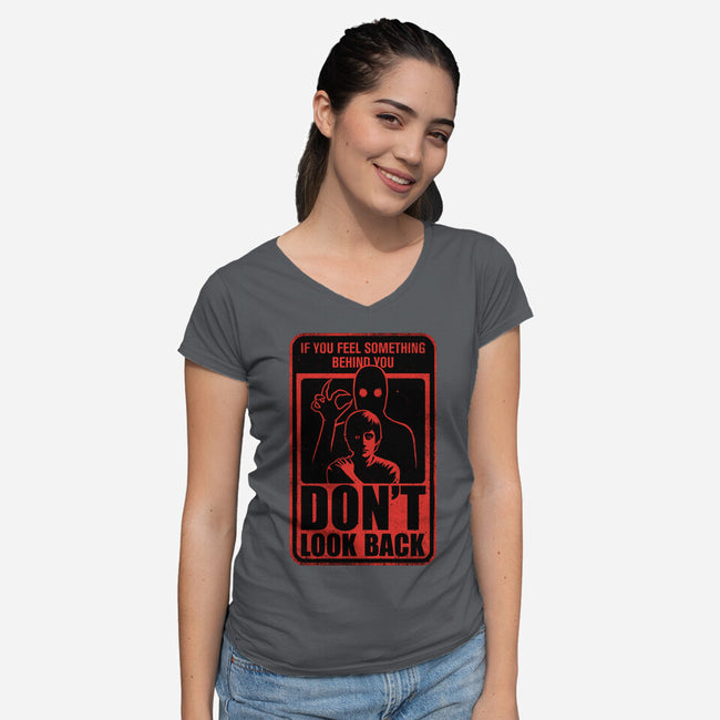 Horror Signs Creature Following-Womens-V-Neck-Tee-Studio Mootant