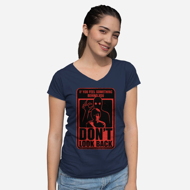 Horror Signs Creature Following-Womens-V-Neck-Tee-Studio Mootant
