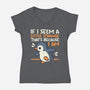 Little Strange Penguin-Womens-V-Neck-Tee-NemiMakeit