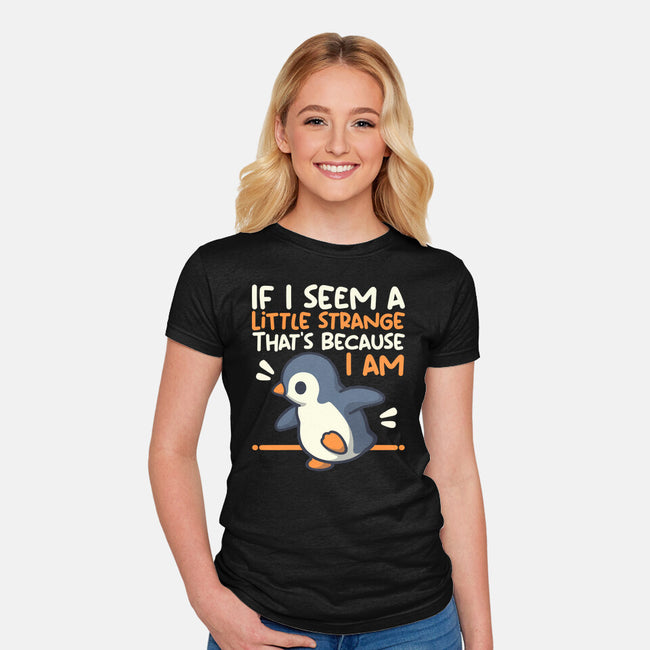 Little Strange Penguin-Womens-Fitted-Tee-NemiMakeit