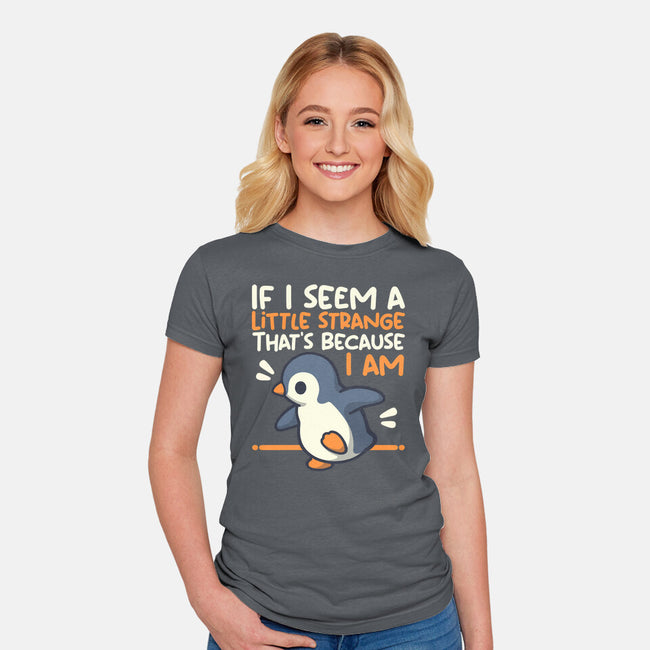 Little Strange Penguin-Womens-Fitted-Tee-NemiMakeit