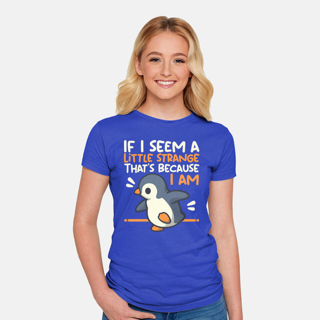 Little Strange Penguin-Womens-Fitted-Tee-NemiMakeit
