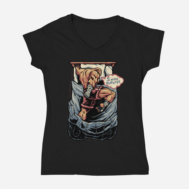 Five More Minutes-Womens-V-Neck-Tee-glitchygorilla
