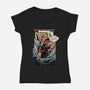 Five More Minutes-Womens-V-Neck-Tee-glitchygorilla