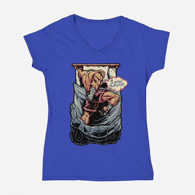 Five More Minutes-Womens-V-Neck-Tee-glitchygorilla
